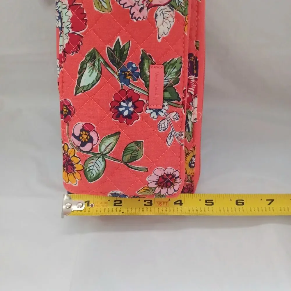 Vera Bradley RFID Iconic Deluxe All Together Crossbody Coral Floral - Picture 11 of 11